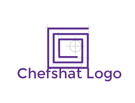 abstract square spiral with crosshair