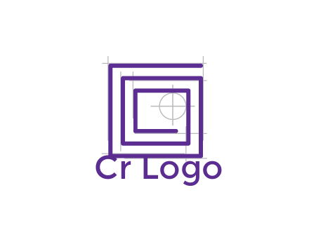 abstract square spiral with crosshair
