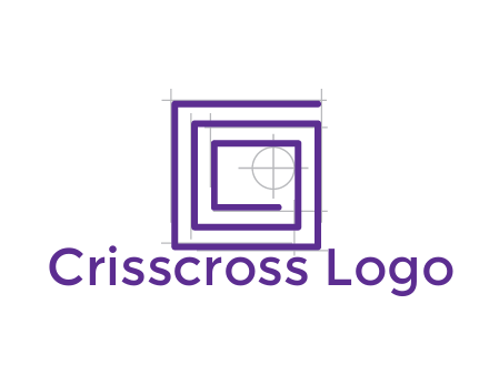 abstract square spiral with crosshair