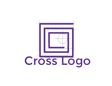 abstract square spiral with crosshair