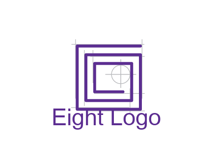 abstract square spiral with crosshair