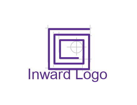 abstract square spiral with crosshair