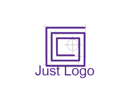 abstract square spiral with crosshair