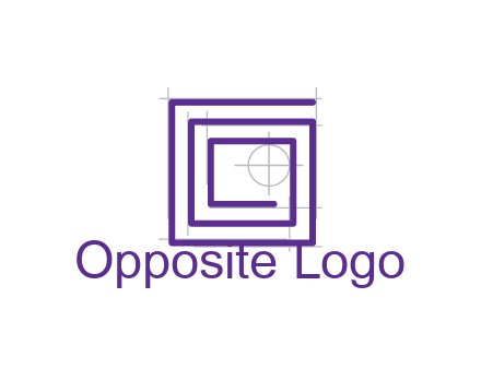 abstract square spiral with crosshair