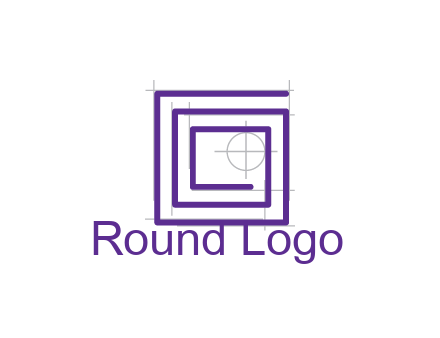 abstract square spiral with crosshair