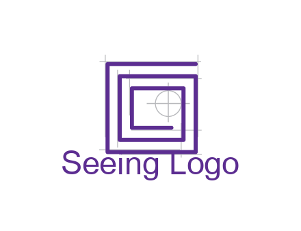 abstract square spiral with crosshair