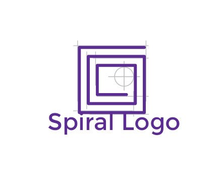 abstract square spiral with crosshair