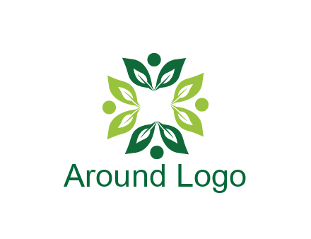 leaves with circle rotating forming square