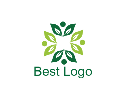 leaves with circle rotating forming square