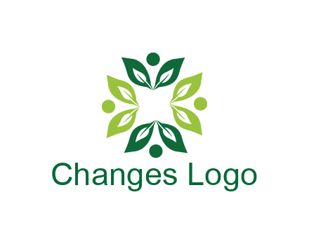 leaves with circle rotating forming square