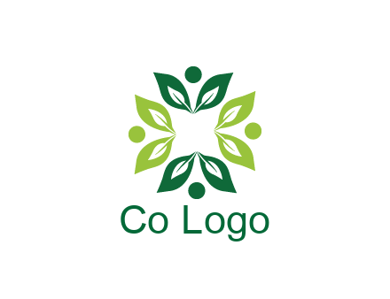 leaves with circle rotating forming square