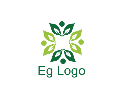 leaves with circle rotating forming square