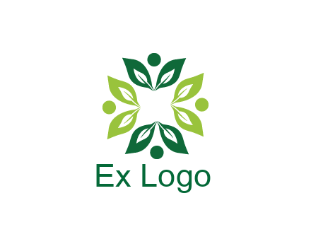 leaves with circle rotating forming square