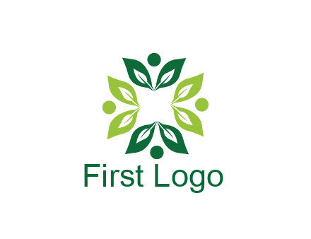 leaves with circle rotating forming square
