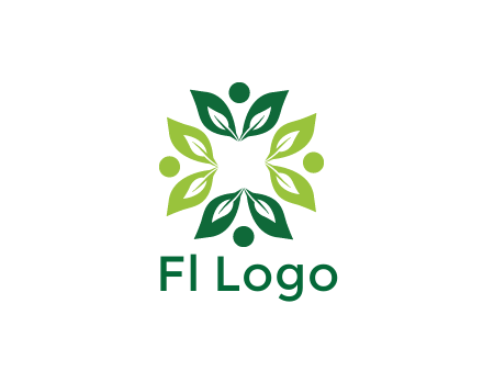 leaves with circle rotating forming square