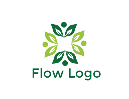 leaves with circle rotating forming square