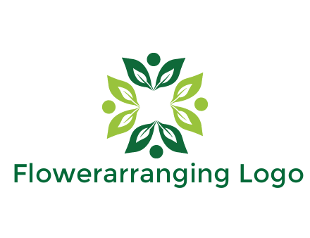 leaves with circle rotating forming square