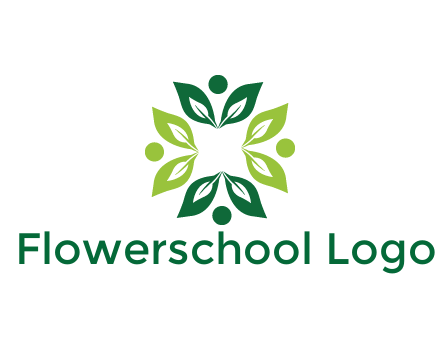 leaves with circle rotating forming square