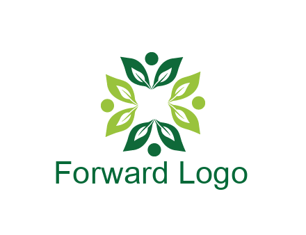 leaves with circle rotating forming square