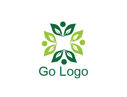 leaves with circle rotating forming square