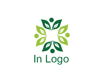 leaves with circle rotating forming square