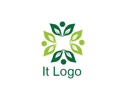 leaves with circle rotating forming square