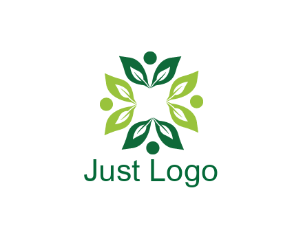 leaves with circle rotating forming square