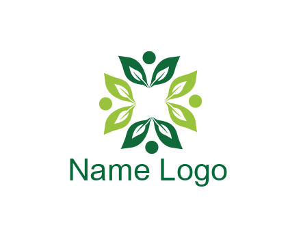 leaves with circle rotating forming square