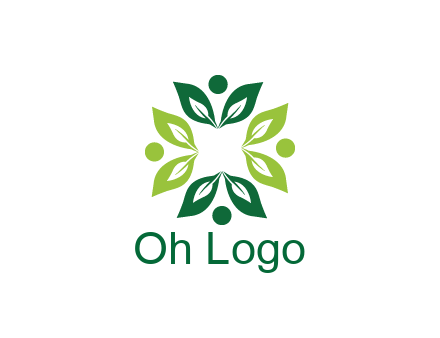 leaves with circle rotating forming square