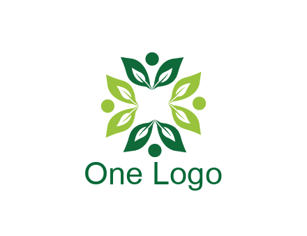 leaves with circle rotating forming square
