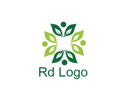 leaves with circle rotating forming square