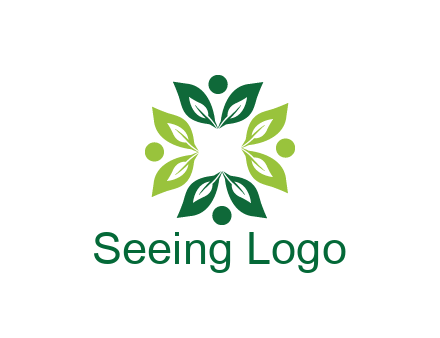 leaves with circle rotating forming square