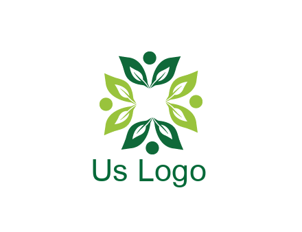 leaves with circle rotating forming square