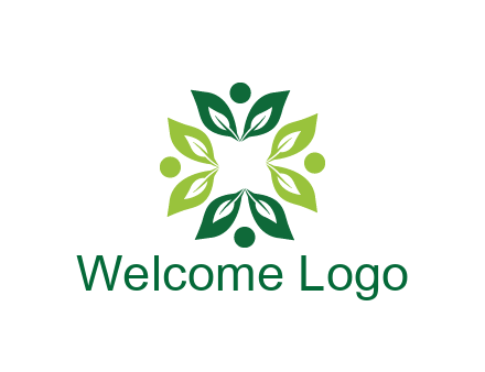 leaves with circle rotating forming square