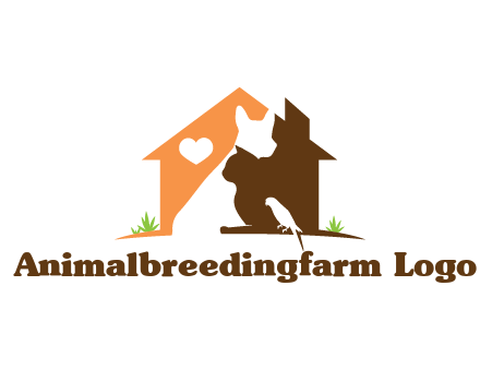 negative spacing dog with cat and bird in house