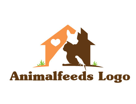 negative spacing dog with cat and bird in house