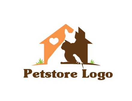 negative spacing dog with cat and bird in house