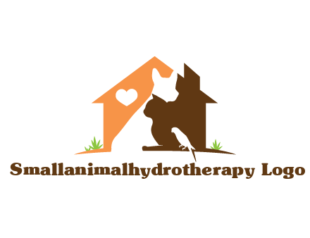 negative spacing dog with cat and bird in house