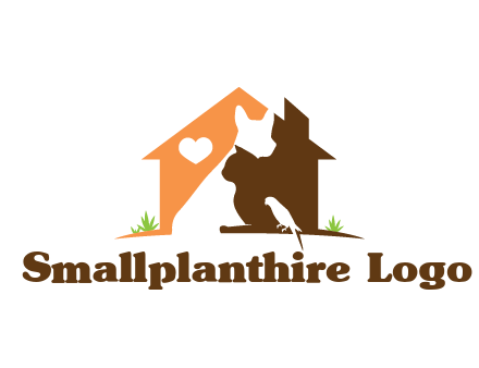 negative spacing dog with cat and bird in house