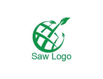 swoosh with leaves forming circle