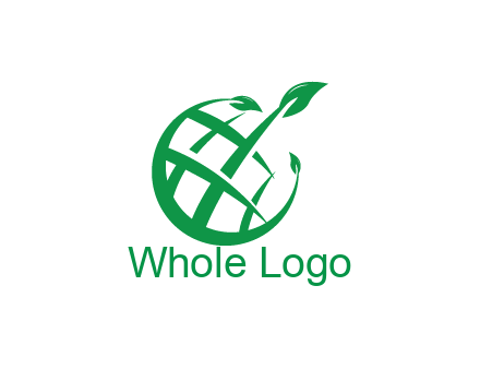 swoosh with leaves forming circle