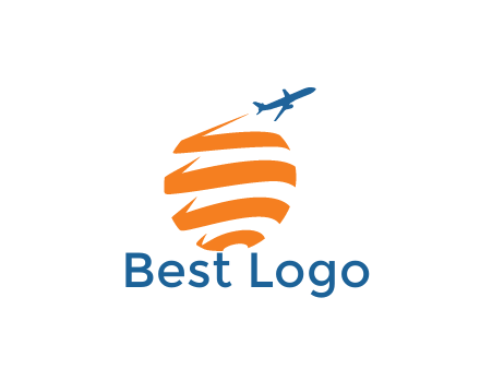 stripes forming circle with airplane