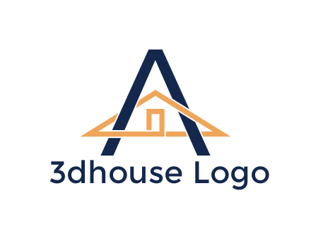 line art house intertwining with letter A