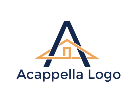 line art house intertwining with letter A