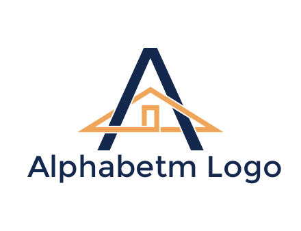 line art house intertwining with letter A