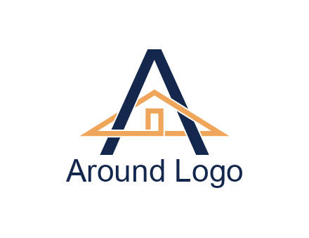 line art house intertwining with letter A