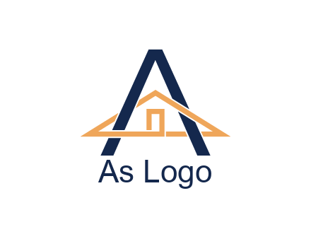 line art house intertwining with letter A