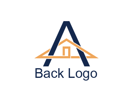 line art house intertwining with letter A