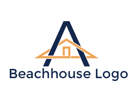 line art house intertwining with letter A
