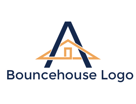 line art house intertwining with letter A